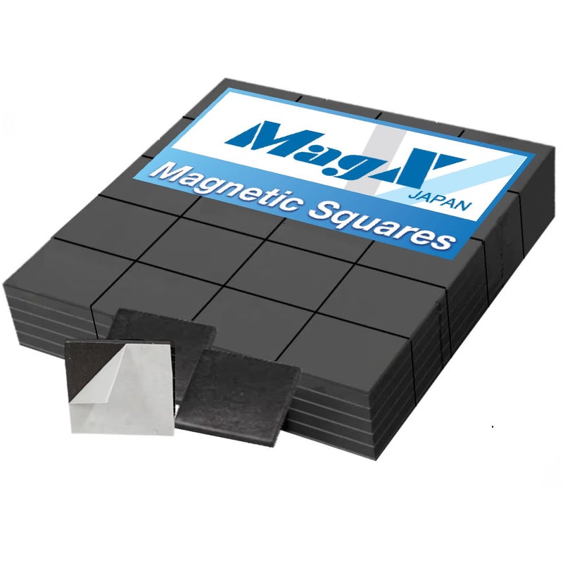 MagX Magnetic Squares with Adhesive Backing, Each 3/4 Inch, 100 pcs, Ultra Thick 60 mil, Strong, Self Adhesive Magnet Sheet, for Welding, for Whiteboard, Peel and Stick (MVAS-3434) - Image 1